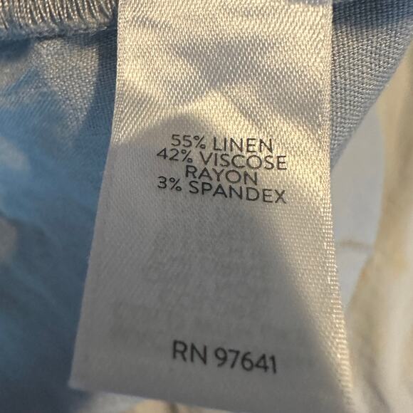 J. Jill Linen Stretch Pants Size Medium Pull On Gray Elastic Waist Straight Leg - Picture 6 of 7